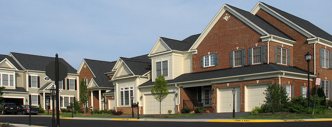 Homes in a row